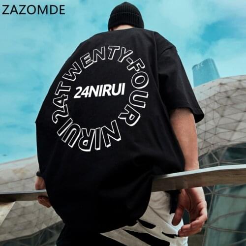 ZAZOMDE Simple Letterring Printed Short-sleeved 2021 Pure Cotton Lovers And Men Comfortable Breathable All-match T-shirt M-5XL