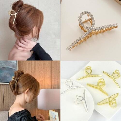 Women Girls Simple Metal Hollow Out Hair Claws Geometric Fashion Hair Accessories Big Size Simpe Hair Clips Headwear For Women