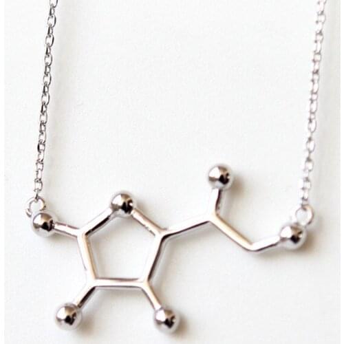 Daisies 1pc Simple Design Vitamin Molecule Necklace Dainty Chemistry Chain Pendant Clavicle Statement Necklace