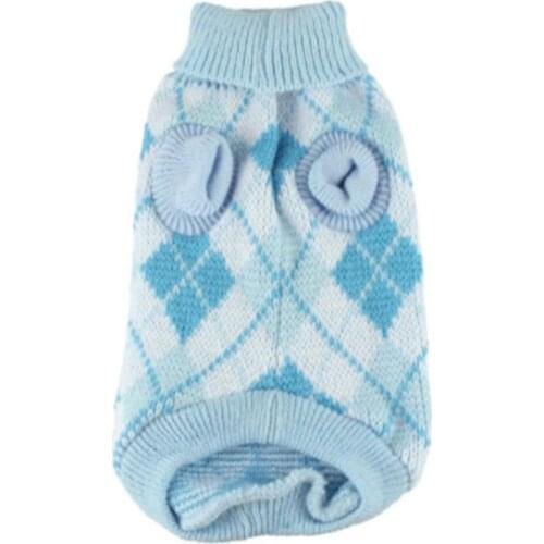 Diamond Lattice Pet Dog Sweater Comfortable Skin-friendly Acrylic Material Keep Warm Winter Lovely Sweater