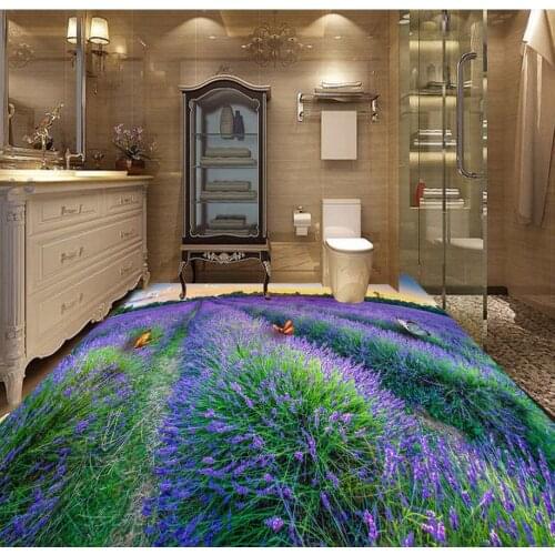 Chinese 3d flooring Lavender White Pigeon wallpaper pvc self adhesive wallpaper 3d floor painting for living room