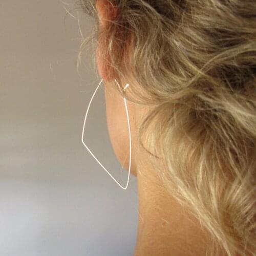 Sterling Silver Triangle Earrings Handmade Jewelry Gold Filled Oorbellen Brinco Vintage Jewelry Pendientes Earrings For Women