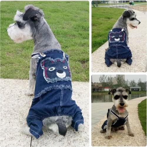 Dog Lovely Jeans Jacket New Cute Face Blue Denim Coat Vest Pet Puppy Clothes Apparel 5 sizes