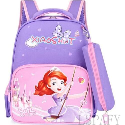 Disney Bag for Girls Frozen Princess Elsa Sophia Printed Kids Schoolbag Anime cartoon backpack Cute Baby Girl‘s Bag