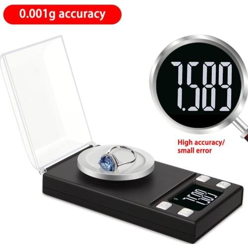 Precision pocket jewelry scale 10/20/50/100g/0.001g mini electronic scale high precision gold carat balance milligram scale