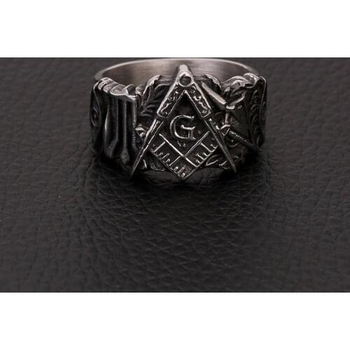 Vintage Metal AG Masonic Rings for Motorcycle party Steam punk Biker Rings Freemasonry Jewelry For Male Accessories