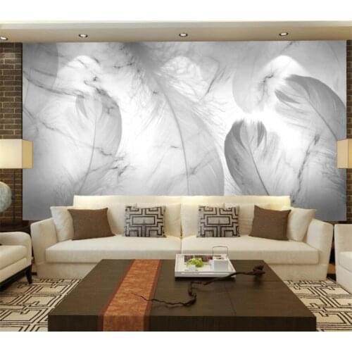 Wellyu Custom wallpaper 3d Nordic minimalist small fresh color feather mural bedroom living room restaurant background wall Обои