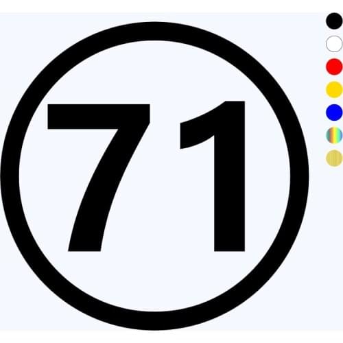 CK20967# 10/15/20/30 cm Funny Vinyl Decal Round Number 71 Car Sticker Waterproof Stickers on Truck Bumper Rear Window
