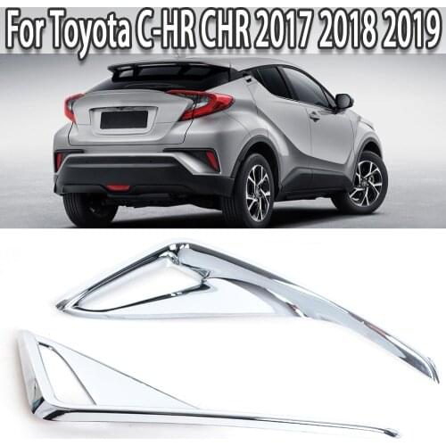 Car Rear Bumper Lamp Fog Light Cover ABS Chromium Styling Trim Molding Garnish Frame For Toyota C-HR CHR 2017 2018 2019
