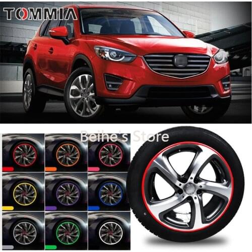 8M Car Wheel Hub Rim Edge Protector Ring Tire Strip Guard Rubber Decals For Mazda cx-5