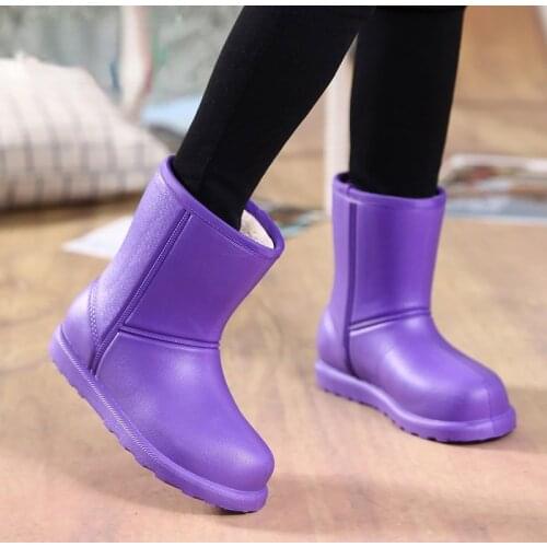 2021Autumn Winter Women Plus Velvet Non-slip Warm Mid-tube Snow Boots Female Fashion New Platform Water Proof Soft Casual Shoes