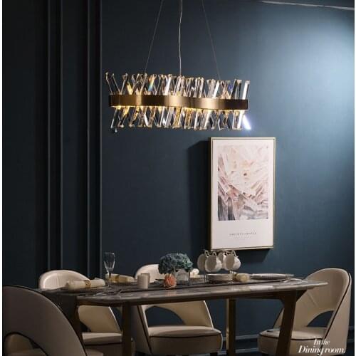 Gold Crystal Designer LED Chandelier Lighting Suspension Luminaire Lampen Lustre For Dinning Room