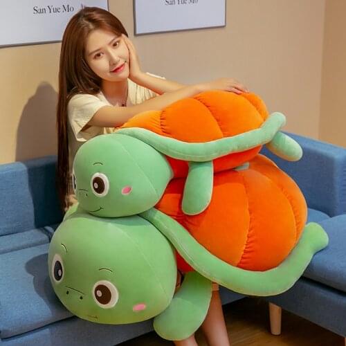 1pc 58CM Pumpkin Turtle Plush Toy Cute Halloween Pumpkin Turtle Shell Tortoise Baby Hug Soft Pillow for Kids Birthday Gift
