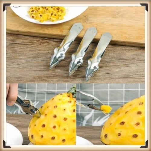 1pc Pineapple Peeler Fruit Pinapple Seed Clip Peeler Slicer Tweezers Stainless Salad Pratical Kitchen Gadgets Fruit Slicer Knife