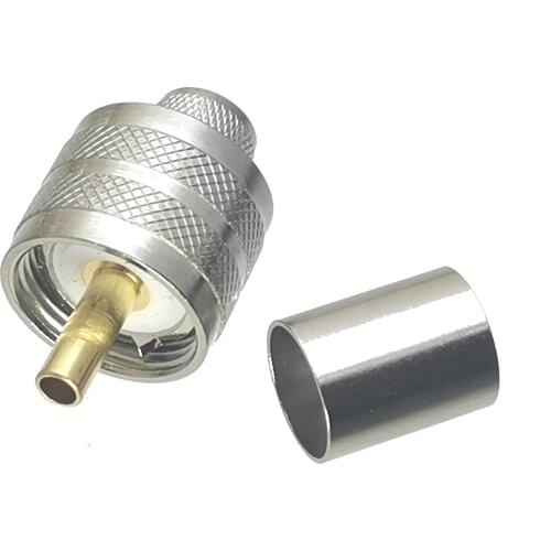 1pcs Connector UHF PL259 Plug Male Cimp For RG8 LMR400 RG213 Cable Straight RF Coaxial Adapter New