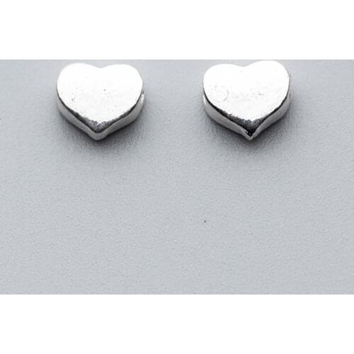 2pcs/lot 925 Sterling Silver Romantic Heart Charm Space Beads Women Men Charms Silver Beads Bracelets DIY Couple Jewelry Making