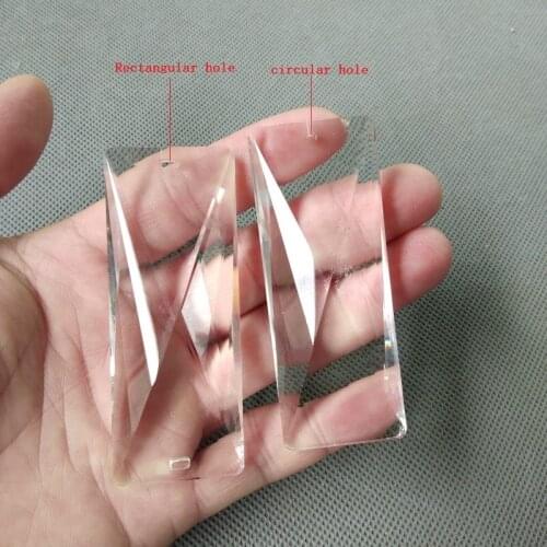 10pcs/lot 30*76MM machine grinding clear k9 faceted crystal bars DIY chandelier lamp with 1 or 2 holes Curtain Accessories