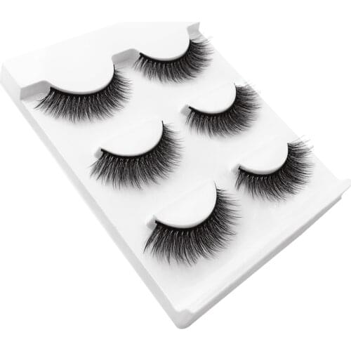 3 Pairs Of 3D Eyelashes False lashes Messy Cross Dramatic Lashes For Wedding