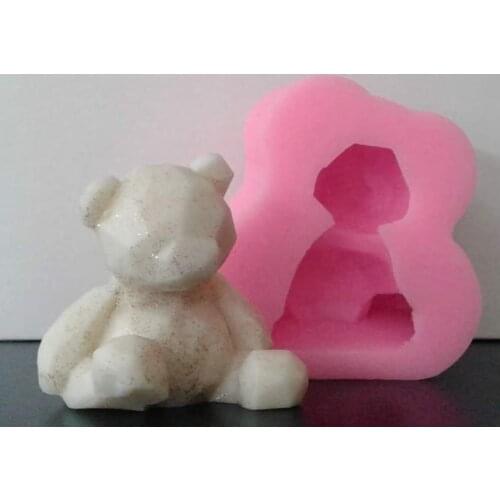 3D Bear Silicone Mold Diy Geometry Stereo Bear Mold Decoration Ornament Mold m100