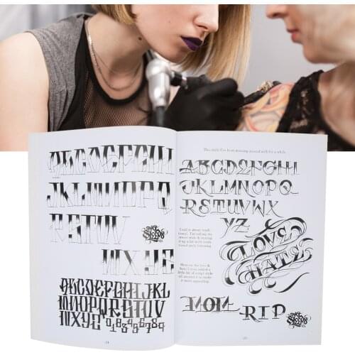 44 Pages Tattoo Template Art Letter Pattern Design Tattoo Books Practice Templates Accessory For Body Artist Beauty Tattoos Tool