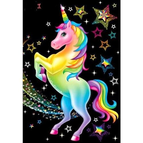 Brand new AB diamond square/round diamond 5D DIY diamond painting "cartoon unicorn" cross stitch home decoration gift