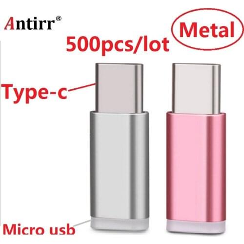 500PCS Type C Adapter For Xiaomi Mi A1 5X Mi5X Mia1 Oneplus 3t 5 3 LG g5 Samsung S8 Plus Micro USB to USB C Adapter Type-c metal