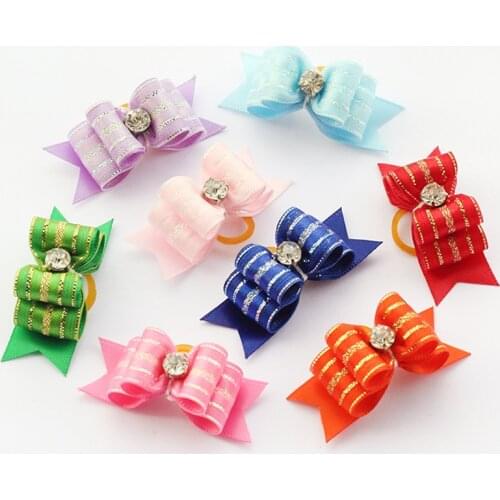 Armi store Handmade Accessories Dog European And American Style Crystal Bow Ribbon Bow 6021001 Dog Show Supplies