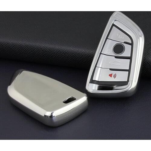 Car Key Fob Cover Case For BMW X1 X2 X3 X4 X5 X6 F15 F16 G01 G02 G05 G20 G30 G31 G32 G11 G12 F48 F39 F45 F46 F90 F85 F86 Silver