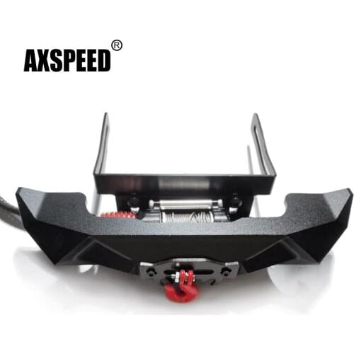 AXSPEED Black Metal Front Bumper for Axial SCX10 1/10 RC Crawler Car Truck Upgrade Accessories
