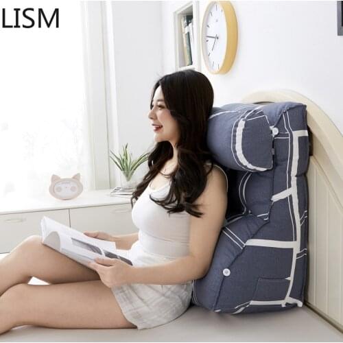 Large Head Pillow Backrest Pillow for Bed Waist and Neck Coussin Decoratif FK113 Triangle Cushion Back Sofa Office Chair Cushion