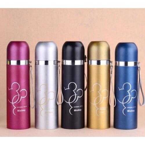 500ml Hot Water Bottle Bullet Stainless Steel Thermos Bottle Portable Sports Water Bottle Cartoon Thermos Vacuum Flask Kettle