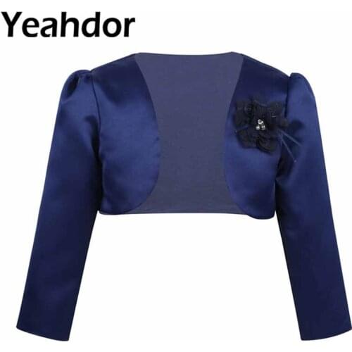 Kids Girls Long Sleeves Bolero Jacket Shrug Short Cardigan Sweater Dress Cover Up Flower Girls Dress Wrap Jacket for 9 Months-10