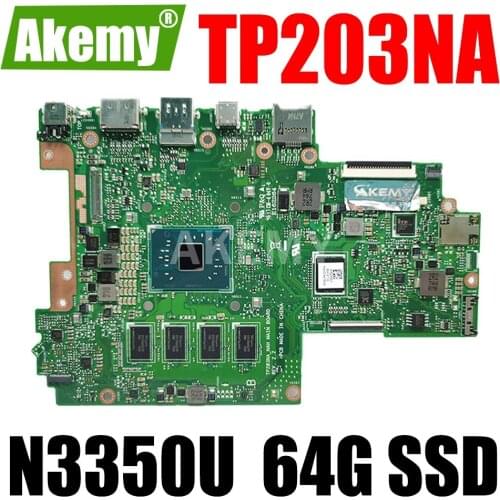 JIANSU For Asus VivoBook Flip 12 TP203NA TP203NAH Laotop Mainboard TP203NA Motherboard W/ N3350U 2GB RAM 64G SSD