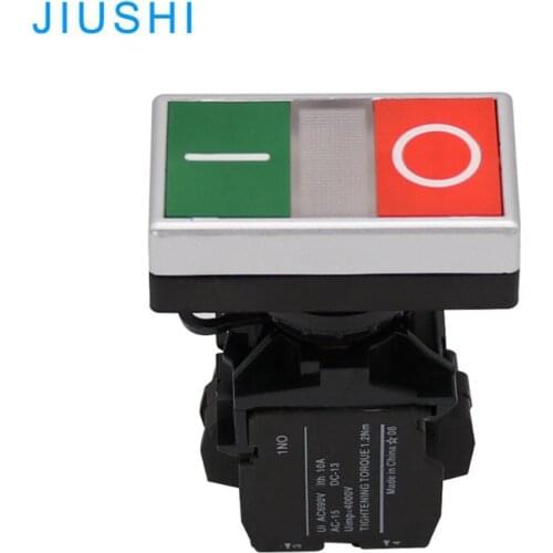 LA42HD-11 hole diameter 22mm double key switch push button switch illuminated red green 1NO 1NC
