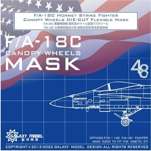 Galaxy 1/48 Canopy Wheels Mask for Kinetic 48031 48073 48088 F/A-18C Model C48012
