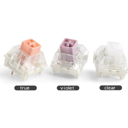 Kialh Box Switch Hako Clear True Violet Switches 3 pins Tactile