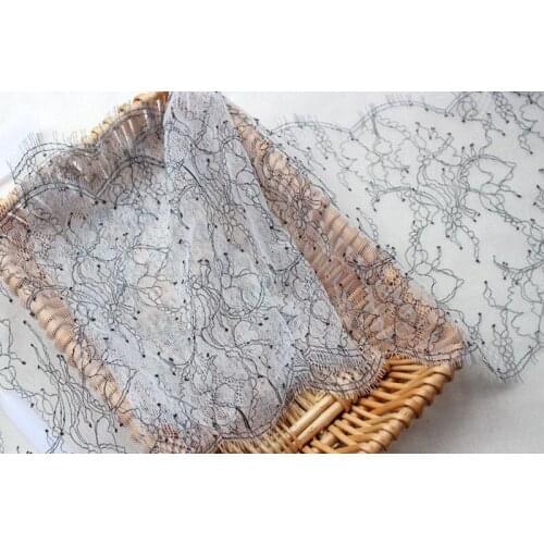 3Yards Beautiful French Chantilly Fabric Bilateral Wedding Eyelash Sewing DIY Lace Trim Sewing Applique Wedding Party Decoration