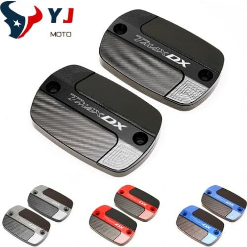 New Logo "TMAX DX" Motorcycle Accessories High Quality CNC Brake Fluid Reservoir Tank Caps Cover For Yamaha TMAX530 DX T-MAX 530