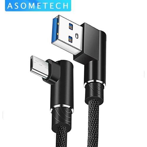 Micro USB Cable 2.0A Fast Data Sync Charging Cable for Samsung Huawei Xiaomi Andriod Micro USB 90° Degree Mobile Phone Cables