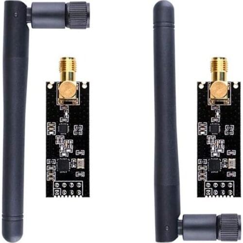 2Pcs NRF24L01+PA+LNA Wireless Transceiver RF Transceiver Module with SMA Antenna 2.4G 1100m Compatible for Arduino Raspberry Pi