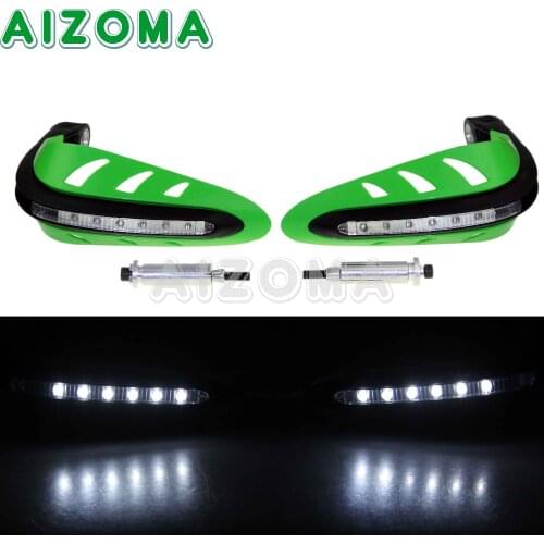 Motorcycles 7/8" Handguards w/LED Turn Signal Flash Blinkers For Kawasaki Protector Hand Shield Guard KLX KSR KLR KX 450 250 125