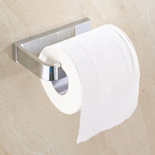 MTTUZK Brushed Gold Solid Brass Paper Holder Wall Mounted Toilet Tissue Holder Roll Tissue Paper Shelf Chrome Roller Holder