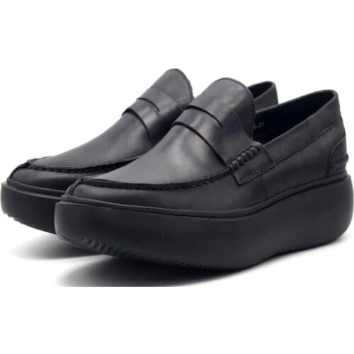 New leather fashion slip on shoes for men casual platform shoes loafer solid men shoes