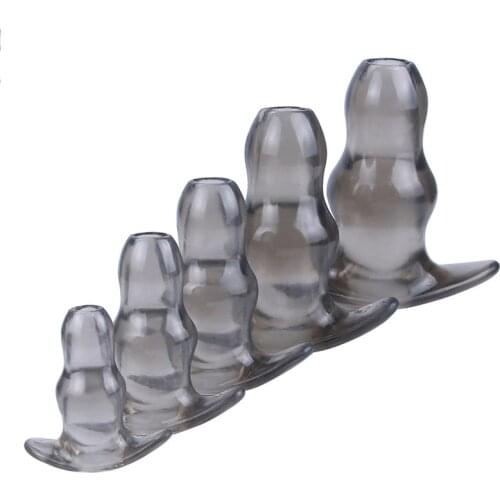 Soft Silicone Hollow Dildo Butt Plug Anal Sex Toys For Women Men Prostate Massager Anal Plug Expanding Stimulator Adult Product