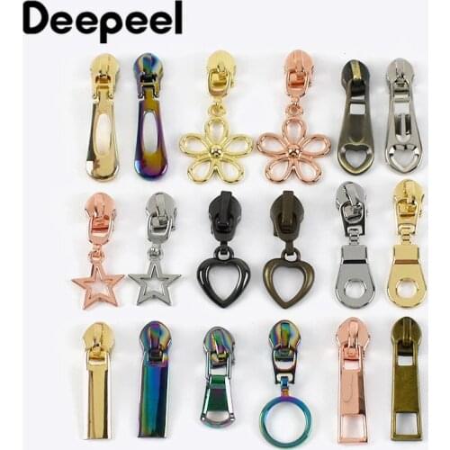 10pcs Deepeel 5# Zipper Silder for Nylon Zips Jacket Bag Purse Pockets Zippers Heads Repair Kits DIY Garment Sewing Accessories