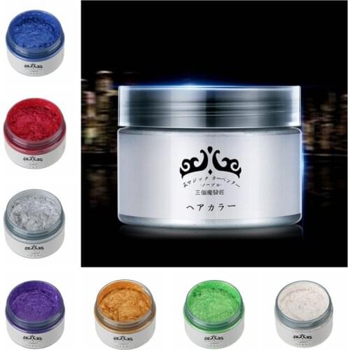 Natural 7 Colors Products Hair Color Wax Dye One-time Molding Paste Hair Dye Wax Styling Cream