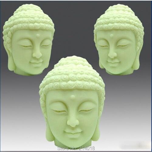 New Arrival 3D Silicone Candle and Soap Mold Buddhas Head Good Quailty Handmade Soap Molds Moulds Rubber PRZY 001 Eco-friendly