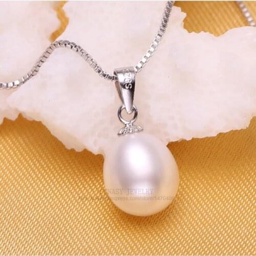 FENASY Pearl Jewelry Natural Freshwater Pearl Necklace For Women 925 Sterling Silver Chain Necklace Pendant Jewelry Box