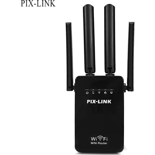 PIXLINK N300 WIFI Repeater Router Access Point Wireless 300Mbps Range Extender WiFi Signal Amplifier 4External Antennas WR09