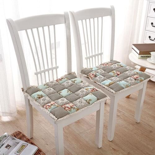 Pastoral Style Seat Cushion Thick Sofa Seat Mat Cute Hollow Out Lace Edge Chair Decor Office Cushion Pad Bay Window Seat Cushion